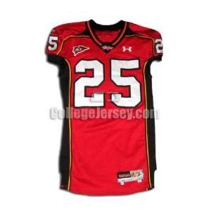  Red No. 25 Game Used Maryland Football Jersey (SIZE 44 