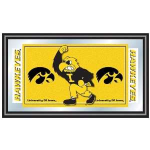 University of Iowa Logo and Mascot Framed Mirror   Game Room Products 