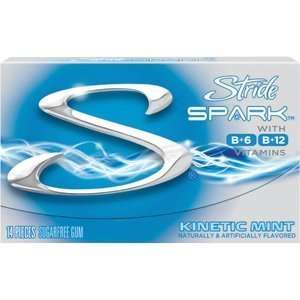 New Stride Spark Gum with B+6, B+12 Vitamins, Kinetic Mint flavored 