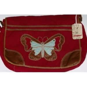  Union Bay Butterfly Messenger Bag Luggage Travel Tote Book 