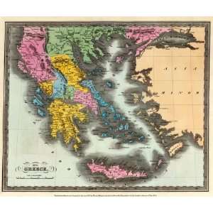  GREECE (ATHENS) BY J.H. COLTON 1856 MAP
