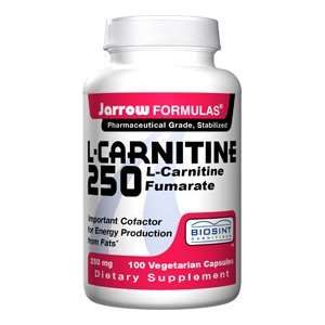  Jarrow Formulas L Carnitine, 250 mg Size 100 Vegetarian 