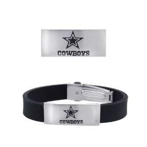  Dallas Cowboys Bracelet Stainless Steel Logo Rubber 