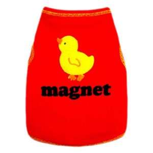   Dog Pet Cotton T Shirt Tank, Chick Magnet, Medium, Red