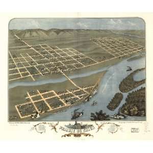  Historic Panoramic Map Prairie du Chien, Crawford County 