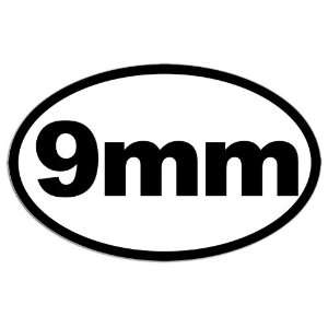  Oval 9MM (gun caliber) Sticker 