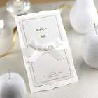 100 Silver Pearl and White Ribbon / Wedding invitations