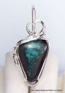 TURQUOISE Sterling Silver WIRE WRAP PENDANT  