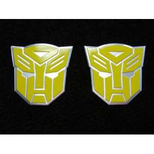  Transformers Autobots Aluminum Emblems Yellow (Pair 