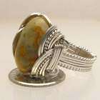 Wire Wrapped Sterling Silver Crazy Lace Agate Ring