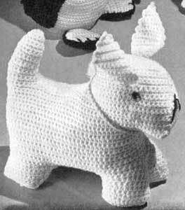Vintage Crochet Pattern Appealing Scottie Dog Toy  
