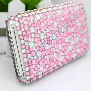   Diamond AB Pink White Full Hard Case Cover For Apple iPhone 3G 3Gs