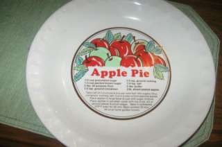 APPLE Fruit Pie Recipe Ceramic Baking Dish Pan 11  
