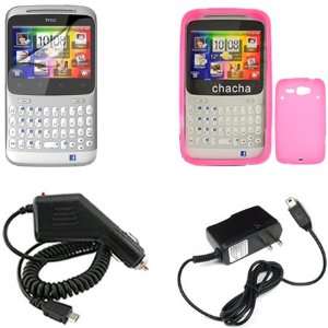  iNcido Brand HTC ChaCha Combo Solid Hot Pink Silicone Skin 