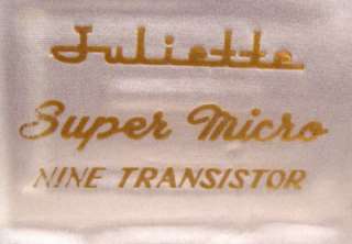 Vintage Juliette Super Micro Nine Transistor Portable Radio   Comes w 