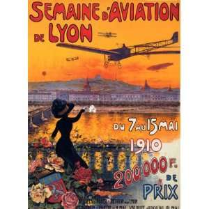  AIRPLANE PLANE 1910 AVIATION WEEK LYON FRANCE FRENCH LARGE 