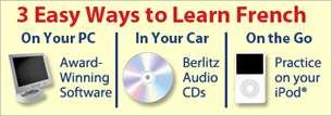 BERLITZ LEARN FRENCH PREMIER TUTOR  6CD PC CAR IPOD MAC  