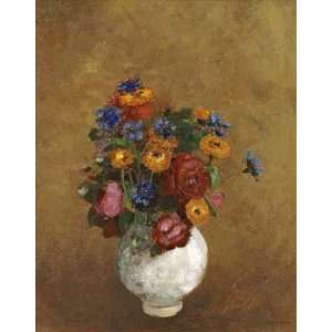  Bouquet of Flowers In a White Vase by Odilon Redon . Art 
