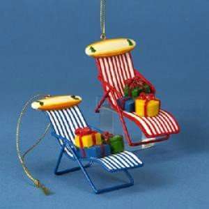  3 METAL LOUNGE CHAIR WITH RESIN GIFTS ORNAMENT, SET OF 2 