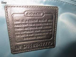 Coach 17770 MADISON WOVEN LEATHER MARIELLE DRAWSTRING Bag Tote PEWTER 