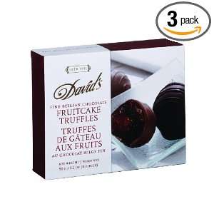 Davids Fine Belgian Chocolate Fruitcake Truffles, 90 Gram (Pack of 3 