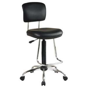 Vinyl Drafting Chair with Chrome Teardrop Footrest and 26 to 36 Seat 