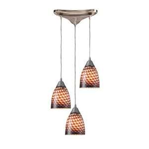  Arco Baleno Collection 3 Light 10 Cocoa Hand Blown Glass 