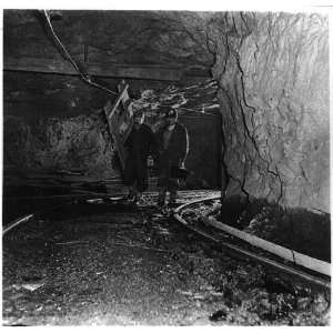   John Mikula in a coal mine,Hazelton,PA,Walking in tunnel,1942: Home
