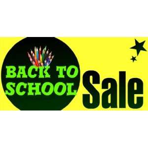    3x6 Vinyl Banner   Back to School Sale Pencils 