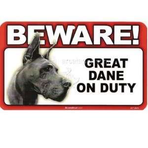    BEWARE Guard Dog on Duty Sign   Great Dane: Sports & Outdoors