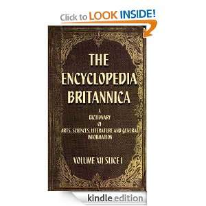 THE ENCYCLOPEDIA BRITANNICA, VOLUME XII Slice I (Mixed Original & New 