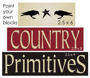 Stencil Country Primitives Crow Star Folk Art Blocks  