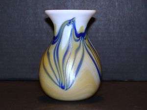 Beautiful Early Grant Signed Studio Art Glass Vase  