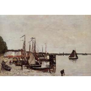   24x36 Inch, painting name: Anvers Fishing Boats, By Boudin Eugène