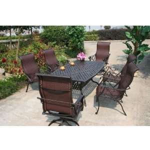  Darlee Bahamas 72 Inch Oblong Cast Aluminum Dining Set 