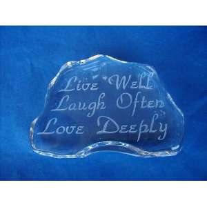 Crystal Paperweight Saying