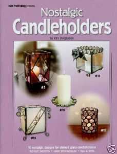 Beautiful Nostalgic Candleholders Stained Glass Book  