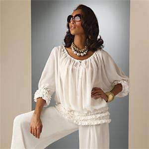 ASHRO Womens Brand New White Jean Top Tunic Misses Size 20 SPRING 