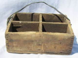 Primitive Wood Tool Box Chest Tray Gardener Carrier Old Country Farm 