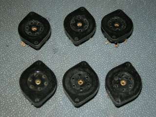 SIX VINTAGE WESTERN ELECTRIC 144B TUBE SOCKET FOR 310A TUBE  