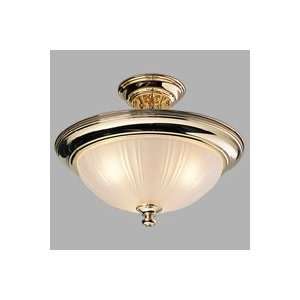  Prescott Brass Semi Flush Three Light Lamp