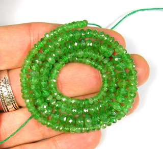 TSAVORITE GARNET faceted rondelle beads AA 3 5.5mm 17 strand  