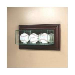   Cases Wall Mounted Triple Baseball Display Case