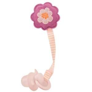  Carters Lilac Flower Pacifier and Holder Baby