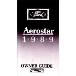  1989 FORD AEROSTAR VAN Owners Manual User Guide 