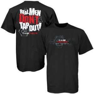  Cage Fighter Black Real Men Dont Tap Out T shirt: Sports 