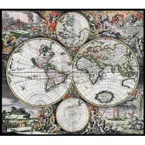  World Antique Map No3 Counted Cross Stitch Pattern 