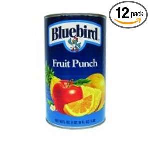 Bluebird Fruit Punch Drink, 46 Ounce Cans (Pack of 12):  