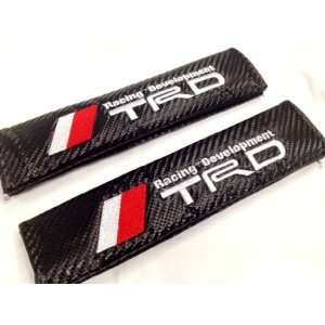  TRD Carbon Fiber Seat Belt Cover Shoulder Pad Cushion (2 