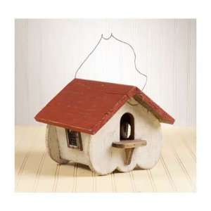  New Barnstorm Birdhouse Canadian White Wood W/ Wire Hanger 